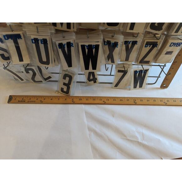 VINTAGE RARE DYER Peg Display W/100's Of 3" Letters & Numbers All-Purpose Vinyl - Picture 12 of 13